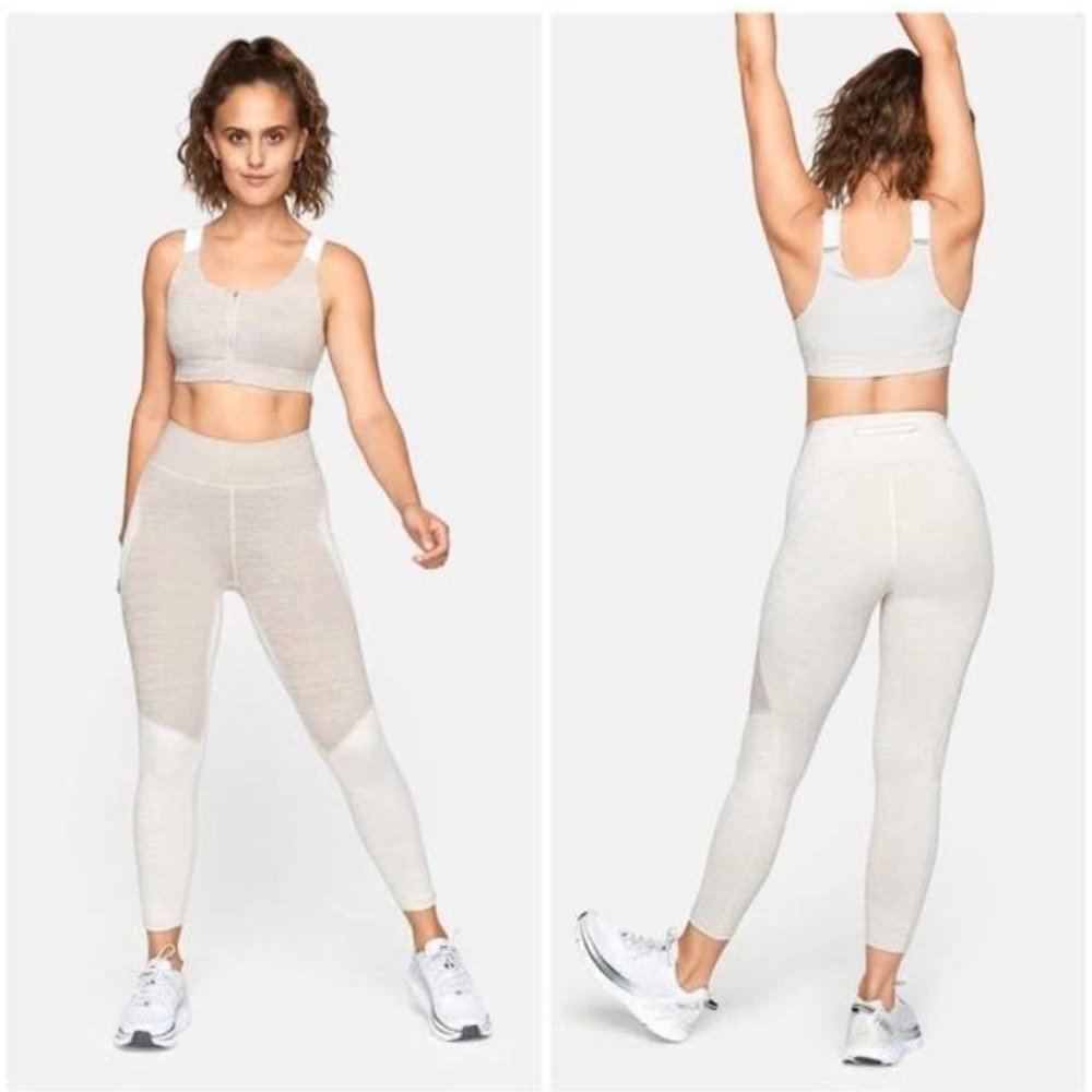 Techsweat 7/8 Two-Tone Leggings in Tan/Beige